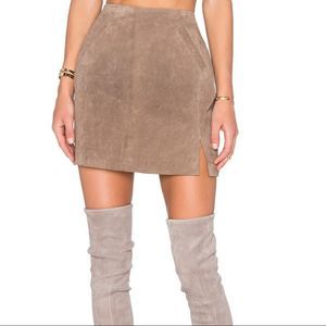 Blank NYC French Taupe Suede Skirt, Size 28 NWT